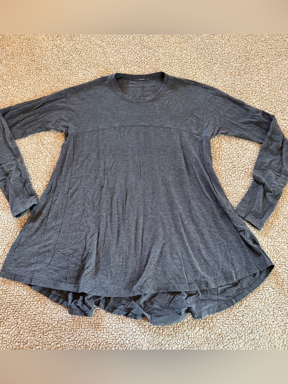 Lululemon Charcoal Gray Long Sleeve Oversized Tunic Top Size Unknown